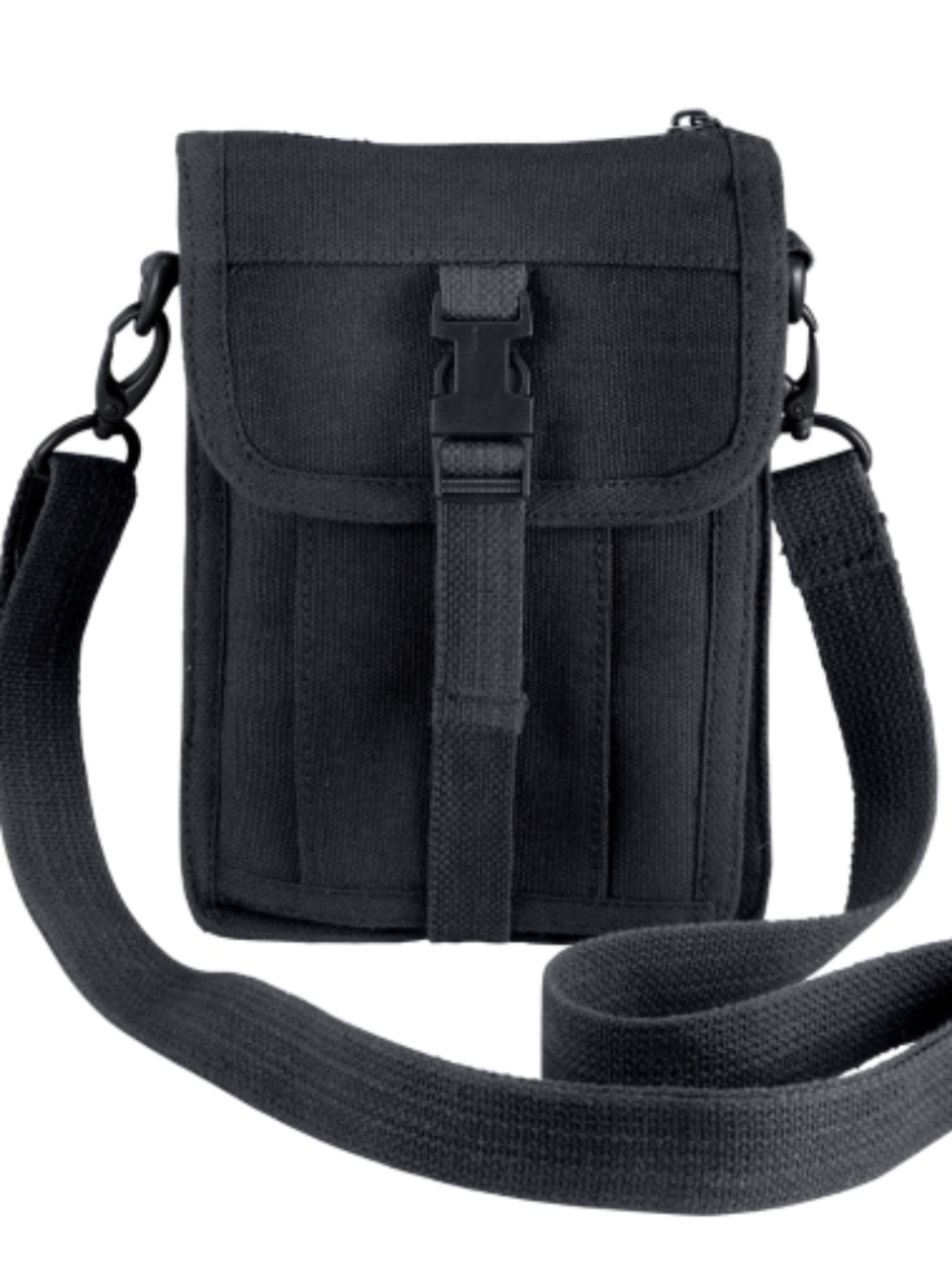 Rothco Heavyweight Canvas Travel Portfolio Bag Black Rugged Adjustable Crossbody